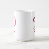 50 & Fabulous 50th Birthday Party Pink & Black Koffiemok (Center)