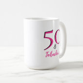 50 & Fabulous 50th Birthday Party Pink & Black Koffiemok (Voorkant rechts)