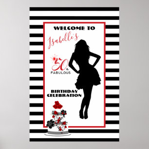 50 & FABULOUS 50th Birthday Party Welcome Sign Poster
