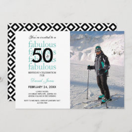 50 & Fabulous 50th Birthday Photo Invitation Kaart