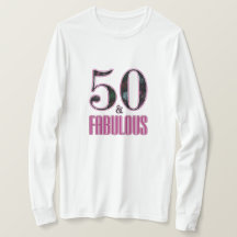 50 & Fabulous 50th Birthday Pink Black Typografie
