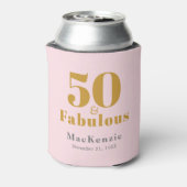 50 Fabulous 50th Birthday Pink Elegant Party Favor Blikjeskoeler (Blikje Achterkant)
