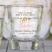 50 Fabulous 50th Birthday Pink Gold Party Favor Shot Glas