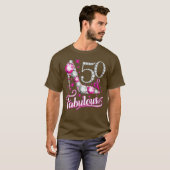 50 Fabulous 50th Birthday t shirt voor vrouwen (Voorkant volledig)