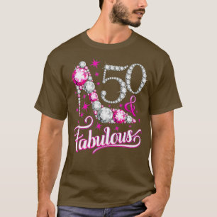 50 Fabulous 50th Birthday t shirt voor vrouwen