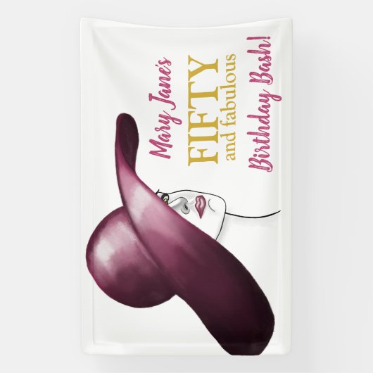 50 & Fabulous aangepaste verjaardag Spandoek (Verticaal)