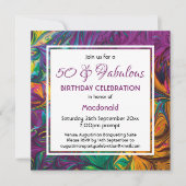 50 & Fabulous Abstract PAARS Aangepaste verjaardag Kaart (Voorkant)