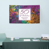 50 & Fabulous Abstract PAARS Aangepaste verjaardag Spandoek (Beurs)