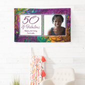 50 & Fabulous Abstract PAARS Foto van zaterdag Spandoek (Insitu)