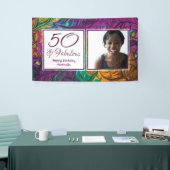 50 & Fabulous Abstract PAARS Foto van zaterdag Spandoek (Beurs)