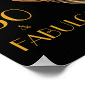 50 & Fabulous Art Deco Elegant Gold 50th Birthday Poster (Hoek)