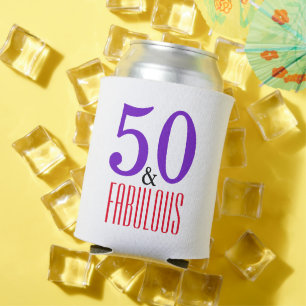 50 & Fabulous Beach Verjaardag Drink Sleeve Blikjeskoeler