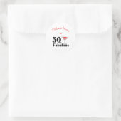 50 & Fabulous Birthday Bash op persoonlijke titel Ronde Sticker (Tas)