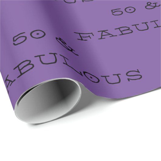 50- & Fabulous Birthday Black-papier voor ompakken Cadeaupapier (Rol Hoek)
