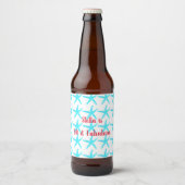 50 & Fabulous Birthday Blue Starfish Pattern Cute Bier Etiket (Voorkant)
