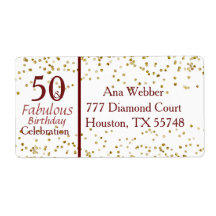 50 & Fabulous Birthday Burgundy & Gold