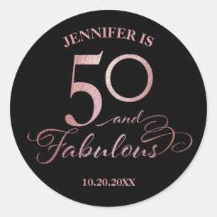 50 Fabulous Birthday Classic Round Sticker