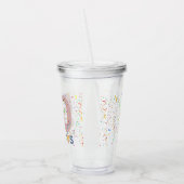 50 & Fabulous Birthday Confetti Pink Typografie Acryl Drinkbeker (Links)