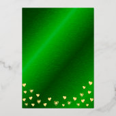 50 & Fabulous Birthday Elegant Green & Gold Folie Uitnodiging (Achterkant)