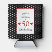 50 & Fabulous Birthday Foto 50th Party BLK White Blikjeskoeler (Voorkant)