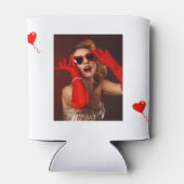 50 & Fabulous Birthday Foto 50th Party Red Hearts Blikjeskoeler (Achterkant)