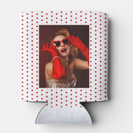 50 & Fabulous Birthday Foto 50th Party White Red Blikjeskoeler (Achterkant)