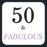 50 Fabulous Birthday Funny Quote Black Pink Vierkante Sticker<br><div class="desc">De de tekstkleuren van de 50e verjaardag van de sticker kunnen van uw keus worden veranderd gebruikend uitgeven menu. Om meer producten te uitzichten klik de opslagverbinding.</div>