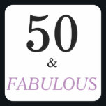 50 Fabulous Birthday Funny Quote Black Pink Vierkante Sticker<br><div class="desc">De de tekstkleuren van de 50e verjaardag van de sticker kunnen van uw keus worden veranderd gebruikend uitgeven menu. Om meer producten te uitzichten klik de opslagverbinding.</div>