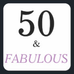 50 Fabulous Birthday Funny Quote Black Pink Vierkante Sticker<br><div class="desc">De de tekstkleuren van de 50e verjaardag van de sticker kunnen van uw keus worden veranderd gebruikend uitgeven menu. Om meer producten te uitzichten klik de opslagverbinding.</div>