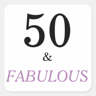 50 Fabulous Birthday Funny Quote Black Pink Vierkante Sticker