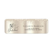 50 Fabulous Birthday Glitter Gold Etiket (Voorkant)