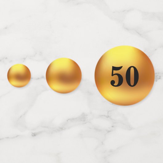 50 & Fabulous Birthday Gold Black Table Confetti (Voorkanten)