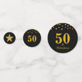 50 & Fabulous Birthday Gold Black Table Confetti (Achterkanten)