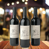 50 Fabulous Birthday Gold Glitter, op maat gesnede Wijn Etiket