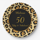 50 Fabulous Birthday Leopard Print Paper Bord (Voorkant)