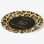 50 Fabulous Birthday Leopard Print Papieren Bordje (Gekanteld)