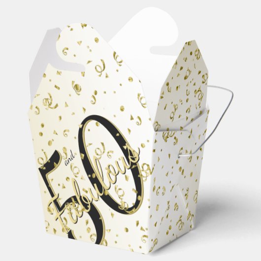 50- & Fabulous Birthday Party Black/Gold-boodschap Bedankdoosjes (Geopend)