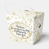 50- & Fabulous Birthday Party Black/Gold-boodschap Bedankdoosjes (Achterkant)