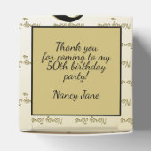 50- & Fabulous Birthday Party Black/Gold-boodschap Bedankdoosjes (Bovenkant)