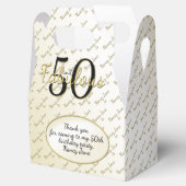50 & Fabulous Birthday Party Black/Gold Message Bedankdoosjes (Geopend)