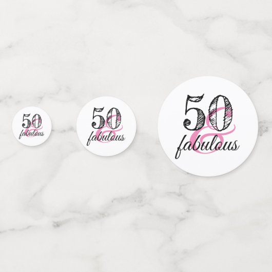 50 & Fabulous Birthday Party Confetti (Achterkanten)