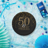 50 & Fabulous Birthday Party | Elegant 50e goud Papieren Bordje (Feest)