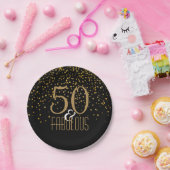 50 & Fabulous Birthday Party | Elegant 50e goud Papieren Bordje (Feest)