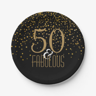 50 & Fabulous Birthday Party Elegant 50e goud Papieren Bordje