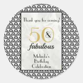 50 & Fabulous Birthday Party Hartelijk dank Ronde Sticker