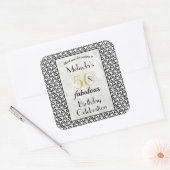 50 & Fabulous Birthday Party Hartelijk dank Vierkante Sticker (Envelop)