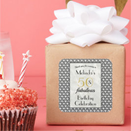 50 & Fabulous Birthday Party Hartelijk dank Vierkante Sticker