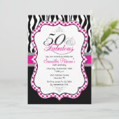 50 & Fabulous Birthday Party Invitation Kaart (Staand voorkant)