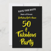 50 & Fabulous Birthday Party Invitation - Save The Date (Achterkant)