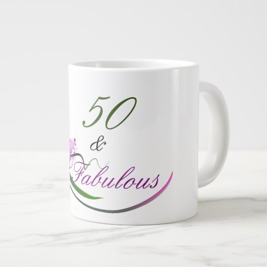 50 & Fabulous Birthday Party Jumbo Mok (Voorkant rechts)